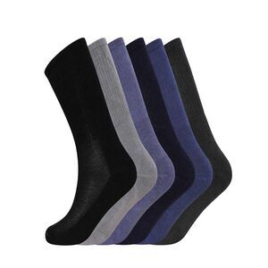 Soxy Mens Calf-Length Bamboo Sport Socks (Pack of 6) / Multicolored